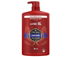 Old Spice Captain Extra-XL 3 in 1 Αφρόλουτρο & Σαμπουάν για Άνδρες, 1L