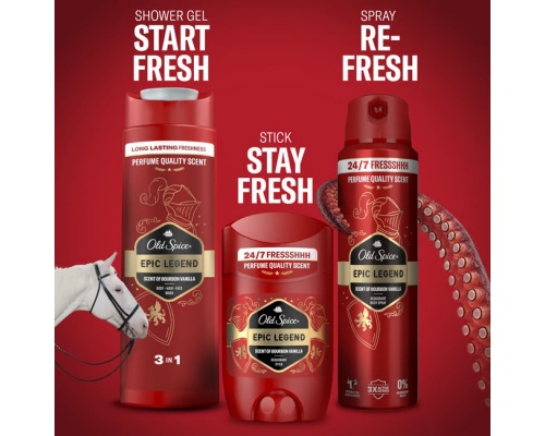 Old Spice Epic Legend Shower Gel & Shampoo Αφρόλουτρο & Σαμπουάν για Άνδρες, 400ml