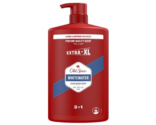 Old Spice Whitewater Extra-XL 3 in 1 Αφρόλουτρο & Σαμπουάν για Άνδρες, 1L