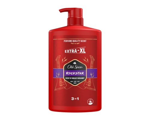 Old Spice Rockstar Extra-XL 3 in 1 Αφρόλουτρο & Σαμπουάν για Άνδρες, 1L