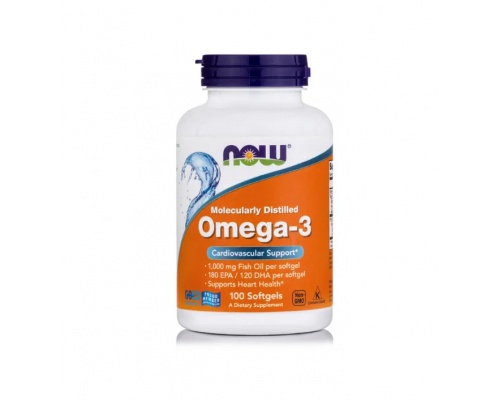 Now Foods Omega-3 1000mg, Συμπλήρωμα Διατροφής που βοηθά να έχετε υγιείς αρθρώσεις, υγιές μυαλό, υγιείς διαθέσεις, και μια υγιή καρδιά, 100 μαλακές κάψουλες