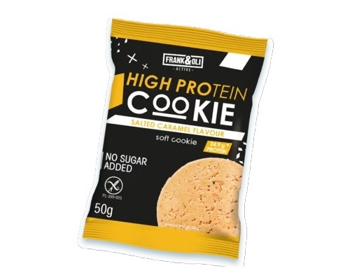 Frank & Oli High Protein Cookie Salted Caramel Flavor Μαλακό Μπισκότο Υψηλής Περιεκτικότητας σε Πρωτεΐνη με Αλμυρή Καραμέλα, 50gr