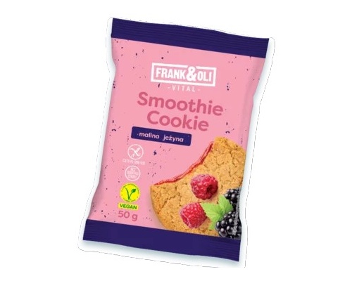 Frank & Oli Smoothie Cookie Rasberry Blackberry Μαλακό Μπισκότο Γεμιστό με Σμέουρο & Βατόμουρο, 50gr