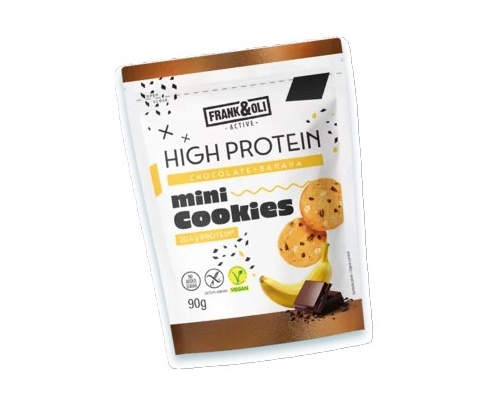 Frank & Oli High Protein Chocolate & Banana Mini Cookies Μίνι Μπισκότα με Σοκολάτα & Μπανάνα, 90gr