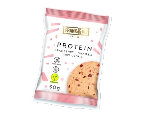 Frank & Oli Protein Cookie Cranberry & Vanilla Μαλακό Μπισκότο Πρωτεΐνης με Κράνμπερι & Βανίλια, 50g