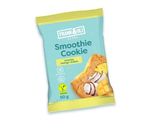 Frank & Oli Smoothie Cookie Pineapple Mango Coconut Μαλακό Μπισκότο με Ανανά, Μάνγκο & Καρύδα, 50gr 