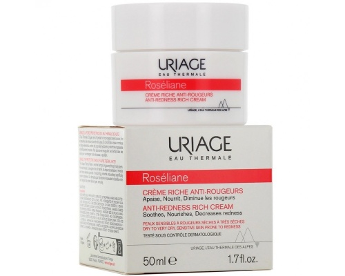 URIAGE Roseliane Creme Riche Anti-Rougeurs - Πλούσια Ενυδατική Κρέμα Προσώπου κατά της Ερυθρότητας 50ml 