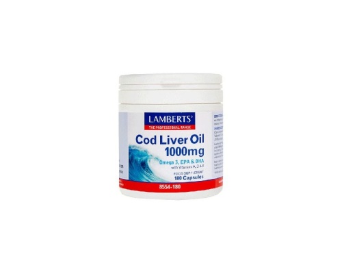 Lamberts Cod Liver Oil Μουρουνέλαιο 1000mg, 180 κάψουλες