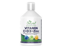 Natural Vitamins Vitamin C+D3+Zink Συμπλήρωμα Βιταμινών C+D3+Ψευδάργυρο με γεύση Πορτοκάλι, 500ml