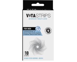 VITASTRIPS FOR MEN Συμπλήρωμα Διατροφής για τις Ανάγκες Τόνωσης του Άνδρα με φυσική γεύση Berries-Μέντα  , 10 ταινίες