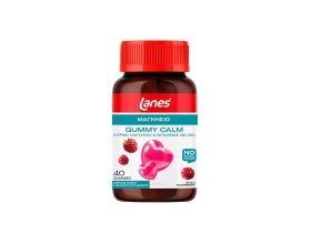 LANES Gummy Calm Magnesium Citrate Συμπλήρωμα Διατροφής σε Ζελεδάκια με Κιτρικό Μαγνήσιο & Βιταμίνες για Αρμονία του Μυικού & Νευρικού Συστήματος με γεύση Ράσμπερι, 40 ζελεδάκια