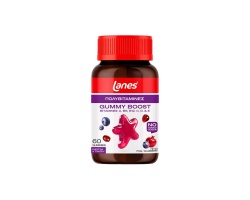 LANES Gummy Boost Συμπλήρωμα Διατροφής σε Ζελεδάκια για Ενέργεια & Τόνωση με γεύση Ρόδι-Μπλούμπερι, 60 ζελεδάκια