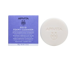 Apivita Solid Foamy Cleanser Μπάρα Καθαρισμού & Ντεμακιγιάζ για Πρόσωπο & Μάτια, 80gr.