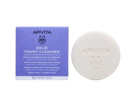 Apivita Solid Foamy Cleanser Μπάρα Καθαρισμού & Ντεμακιγιάζ για Πρόσωπο & Μάτια, 80gr.