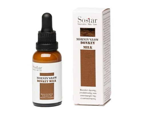 Sostar Mornin'Glow Donkey Milk Booster Άμεσης Ενυδάτωσης & Επαναφορά της Ελαστικότητας, 30ml