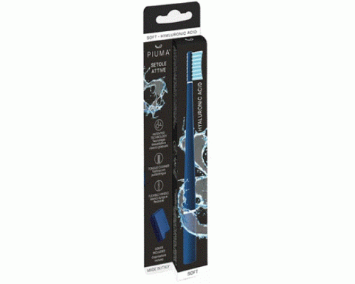 PIUMA Toothbrush Hyaluronic Acid Soft Diamond Blue Μαλακή Οδοντόβουρτσα με Υαλουρονικό Οξύ σε Μπλε Απόχρωση
