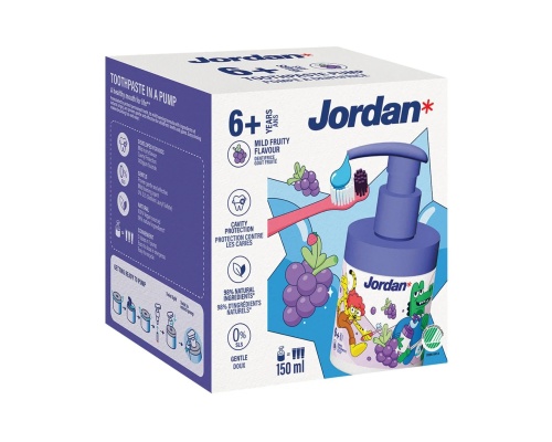 Jordan Mild Fruity Toothpaste 6+ years Παιδική Οδοντόκρεμα από 6+ ετών με Γεύση Φρούτων, 150ml