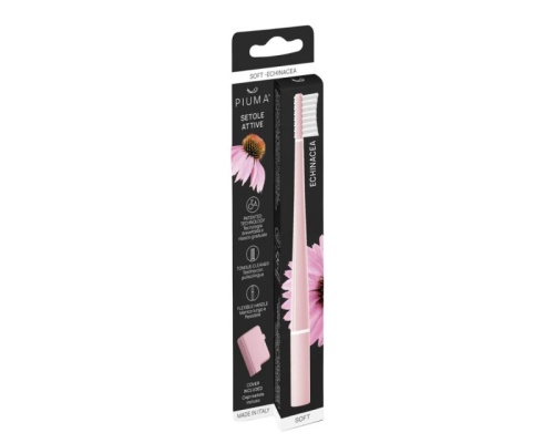 PIUMA Toothbrush Echinacea Soft Baby Pink Μαλακή Οδοντόβουρτσα με Εχινάκεια σε Απαλή Ροζ Απόχρωση
