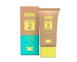 ISDIN Oily Skin Acniben 2 CC+ Cream Medium Ενυδατική Κρέμα για Λιπαρό Δέρμα με Άμεση Κάλυψη & SPF30, 40ml
