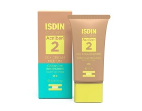 ISDIN Oily Skin Acniben 2 CC+ Cream Medium Ενυδατική Κρέμα για Λιπαρό Δέρμα με Άμεση Κάλυψη & SPF30, 40ml