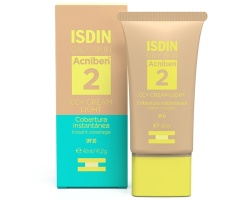 ISDIN Oily Skin Acniben 2 CC+ Cream Light Ενυδατική Κρέμα για Λιπαρό Δέρμα με Άμεση Κάλυψη & SPF30, 40ml