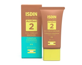 ISDIN Oily Skin Acniben 2 CC+ Cream Bronze Ενυδατική Κρέμα για Λιπαρό Δέρμα με Άμεση Κάλυψη & SPF30, 40ml