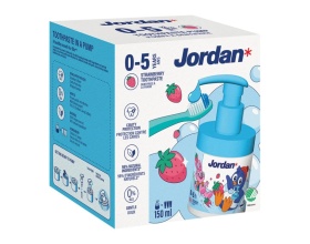 Jordan Strawberry Toothpaste 0-5 years Παιδική Οδοντόκρεμα από 0-5 ετών με Γεύση Φράουλα, 150ml