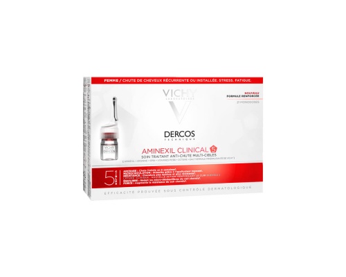 Vichy Dercos Aminexil Clinical 5 Πρόγραμμα κατά της Τριχόπτωσης Για Γυναίκες 21 μονοδόσεις 